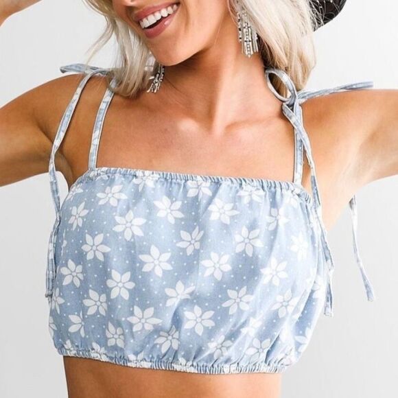 Billabong Wrangler Floral Crop Top New - Picture 1 of 9